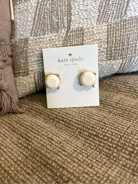 Kate Spade Cream Faceted Large Gumdrop Stud Earrings